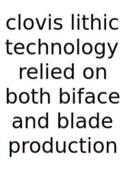 Clovis Lithic Technology Relied On Both Biface And Blade Production
