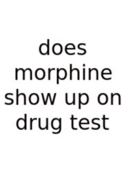 Does Morphine Show Up On Drug Test