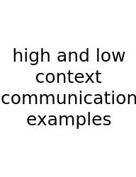 High And Low Context Communication Examples