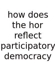 How Does The Hor Reflect Participatory Democracy
