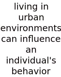 Living In Urban Environments Can Influence An Individual's Behavior