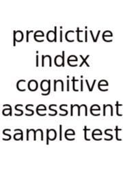 Predictive Index Cognitive Assessment Sample Test