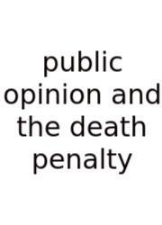 Public Opinion And The Death Penalty