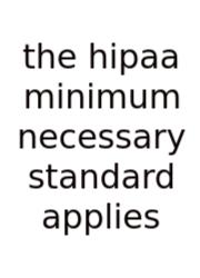The Hipaa Minimum Necessary Standard Applies