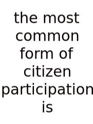 The Most Common Form Of Citizen Participation Is