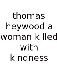 Thomas Heywood A Woman Killed With Kindness