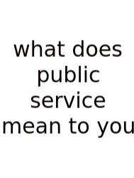 What Does Public Service Mean To You