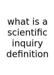 What Is A Scientific Inquiry Definition