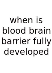 When Is Blood Brain Barrier Fully Developed