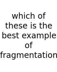 Which Of These Is The Best Example Of Fragmentation