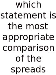 Which Statement Is The Most Appropriate Comparison Of The Spreads